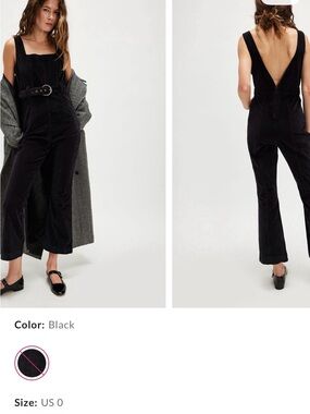 Black Velvet Wide-Leg Jumpsuit